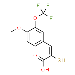 ChemSpider 2D Image | (2E)-3-[4-Methoxy-3-(trifluoromethoxy)phenyl]-2-sulfanylacrylic acid | C11H9F3O4S