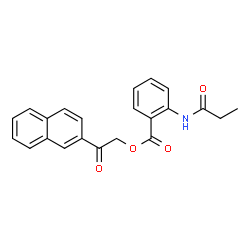 ChemSpider 2D Image | 2-(2-Naphthyl)-2-oxoethyl 2-(propionylamino)benzoate | C22H19NO4