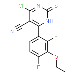 ChemSpider 2D Image | 4-Chloro-6-(3-ethoxy-2,4-difluorophenyl)-2-thioxo-1,2-dihydro-5-pyrimidinecarbonitrile | C13H8ClF2N3OS