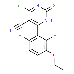 ChemSpider 2D Image | 4-Chloro-6-(3-ethoxy-2,6-difluorophenyl)-2-thioxo-1,2-dihydro-5-pyrimidinecarbonitrile | C13H8ClF2N3OS