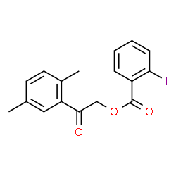 ChemSpider 2D Image | 2-(2,5-Dimethylphenyl)-2-oxoethyl 2-iodobenzoate | C17H15IO3