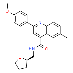 ChemSpider 2D Image | 2-(4-Methoxyphenyl)-6-methyl-N-[(2R)-tetrahydro-2-furanylmethyl]-4-quinolinecarboxamide | C23H24N2O3