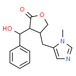 ChemSpider 2D Image | 3-[hydroxy(phenyl)methyl]-4-[(1-methyl-1H-imidazol-5-yl)methyl]tetrahydrofuran-2-one | C16H18N2O3