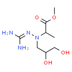 ChemSpider 2D Image | Methyl 2-[2-(diaminomethylene)-1-(2,3-dihydroxypropyl)hydrazino]propanoate | C8H18N4O4