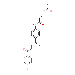 ChemSpider 2D Image | 5-[(4-{[2-(4-Methoxyphenyl)-2-oxoethoxy]carbonyl}phenyl)amino]-5-oxopentanoic acid | C21H21NO7
