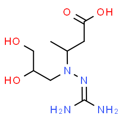 ChemSpider 2D Image | 3-[2-(Diaminomethylene)-1-(2,3-dihydroxypropyl)hydrazino]butanoic acid | C8H18N4O4