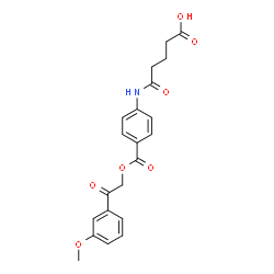 ChemSpider 2D Image | 5-[(4-{[2-(3-Methoxyphenyl)-2-oxoethoxy]carbonyl}phenyl)amino]-5-oxopentanoic acid | C21H21NO7