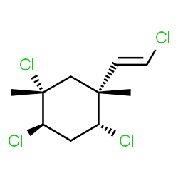 ChemSpider 2D Image | (1R,2R,4R,5R)-1,2,4-Trichloro-5-[(E)-2-chlorovinyl]-1,5-dimethylcyclohexane | C10H14Cl4