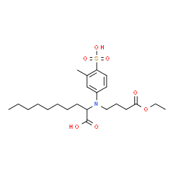 ChemSpider 2D Image | 2-[(4-Ethoxy-4-oxobutyl)(3-methyl-4-sulfophenyl)amino]decanoic acid | C23H37NO7S