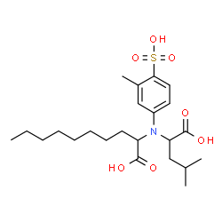 ChemSpider 2D Image | 2-[(1-Carboxy-3-methylbutyl)(3-methyl-4-sulfophenyl)amino]decanoic acid | C23H37NO7S