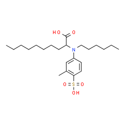 ChemSpider 2D Image | 2-[Hexyl(3-methyl-4-sulfophenyl)amino]decanoic acid | C23H39NO5S