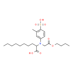 ChemSpider 2D Image | 2-[(2-Butoxy-2-oxoethyl)(3-methyl-4-sulfophenyl)amino]decanoic acid | C23H37NO7S