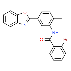 ChemSpider 2D Image | N-[5-(1,3-Benzoxazol-2-yl)-2-methylphenyl]-2-bromobenzamide | C21H15BrN2O2