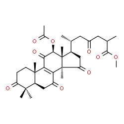 ChemSpider 2D Image | Methyl (12beta)-12-acetoxy-3,7,11,15,23-pentaoxolanost-8-en-26-oate | C33H44O9