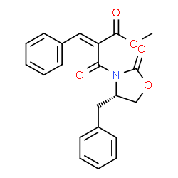ChemSpider 2D Image | Methyl (2E)-2-{[(4S)-4-benzyl-2-oxo-1,3-oxazolidin-3-yl]carbonyl}-3-phenylacrylate | C21H19NO5