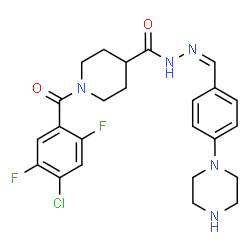 ChemSpider 2D Image | 1-(4-Chloro-2,5-difluorobenzoyl)-N'-{(Z)-[4-(1-piperazinyl)phenyl]methylene}-4-piperidinecarbohydrazide | C24H26ClF2N5O2