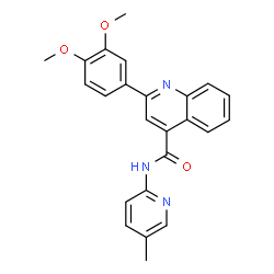 ChemSpider 2D Image | 2-(3,4-Dimethoxyphenyl)-N-(5-methyl-2-pyridinyl)-4-quinolinecarboxamide | C24H21N3O3