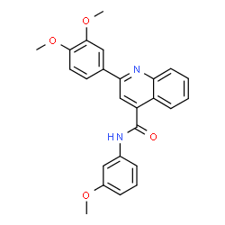 ChemSpider 2D Image | 2-(3,4-Dimethoxyphenyl)-N-(3-methoxyphenyl)-4-quinolinecarboxamide | C25H22N2O4