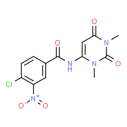 ChemSpider 2D Image | 4-Chloro-N-(1,3-dimethyl-2,6-dioxo-1,2,3,6-tetrahydro-4-pyrimidinyl)-3-nitrobenzamide | C13H11ClN4O5