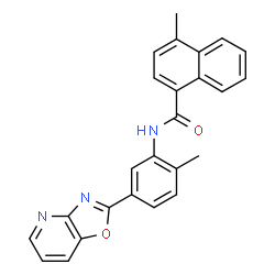 ChemSpider 2D Image | 4-Methyl-N-[2-methyl-5-([1,3]oxazolo[4,5-b]pyridin-2-yl)phenyl]-1-naphthamide | C25H19N3O2