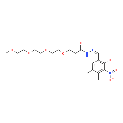 ChemSpider 2D Image | N'-[(Z)-(2-Hydroxy-4,5-dimethyl-3-nitrophenyl)methylene]-2,5,8,11-tetraoxatetradecane-14-hydrazide | C19H29N3O8