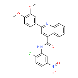 ChemSpider 2D Image | N-(2-Chloro-5-nitrophenyl)-2-(3,4-dimethoxyphenyl)-4-quinolinecarboxamide | C24H18ClN3O5