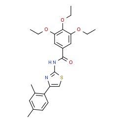 ChemSpider 2D Image | N-[4-(2,4-Dimethylphenyl)-1,3-thiazol-2-yl]-3,4,5-triethoxybenzamide | C24H28N2O4S