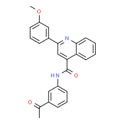 ChemSpider 2D Image | N-(3-Acetylphenyl)-2-(3-methoxyphenyl)-4-quinolinecarboxamide | C25H20N2O3
