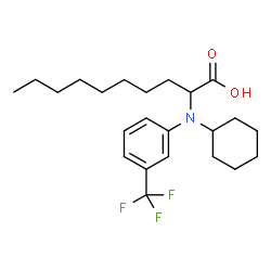 ChemSpider 2D Image | 2-{Cyclohexyl[3-(trifluoromethyl)phenyl]amino}decanoic acid | C23H34F3NO2