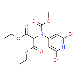 ChemSpider 2D Image | Diethyl [(2,6-dibromo-4-pyridinyl)(methoxycarbonyl)amino]malonate | C14H16Br2N2O6