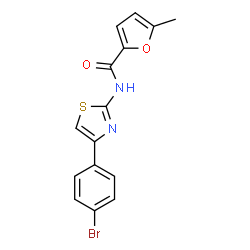 ChemSpider 2D Image | N-[4-(4-Bromophenyl)-1,3-thiazol-2-yl]-5-methyl-2-furamide | C15H11BrN2O2S