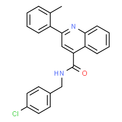 ChemSpider 2D Image | N-(4-Chlorobenzyl)-2-(2-methylphenyl)-4-quinolinecarboxamide | C24H19ClN2O
