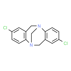 ChemSpider 2D Image | 5,13-Dichloro-1,9-diazatetracyclo[7.7.1.0~2,7~.0~10,15~]heptadeca-2,4,6,10,12,14-hexaene | C15H12Cl2N2