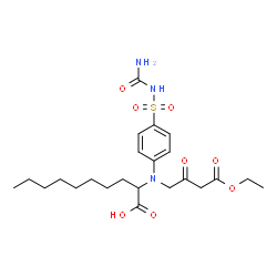 ChemSpider 2D Image | 2-{[4-(Carbamoylsulfamoyl)phenyl](4-ethoxy-2,4-dioxobutyl)amino}decanoic acid | C23H35N3O8S