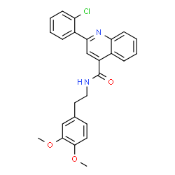 ChemSpider 2D Image | 2-(2-Chlorophenyl)-N-[2-(3,4-dimethoxyphenyl)ethyl]-4-quinolinecarboxamide | C26H23ClN2O3