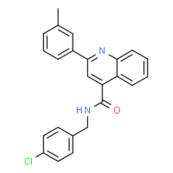 ChemSpider 2D Image | N-(4-Chlorobenzyl)-2-(3-methylphenyl)-4-quinolinecarboxamide | C24H19ClN2O