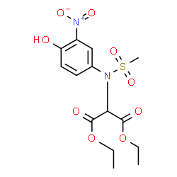 ChemSpider 2D Image | Diethyl [(4-hydroxy-3-nitrophenyl)(methylsulfonyl)amino]malonate | C14H18N2O9S