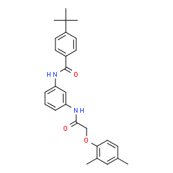 ChemSpider 2D Image | N-(3-{[(2,4-Dimethylphenoxy)acetyl]amino}phenyl)-4-(2-methyl-2-propanyl)benzamide | C27H30N2O3