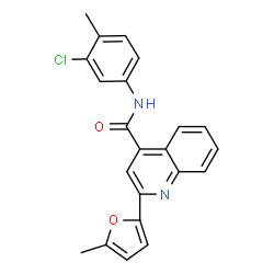 ChemSpider 2D Image | N-(3-Chloro-4-methylphenyl)-2-(5-methyl-2-furyl)-4-quinolinecarboxamide | C22H17ClN2O2