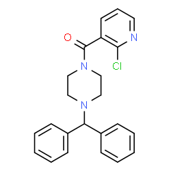 ChemSpider 2D Image | (2-Chloro-3-pyridinyl)[4-(diphenylmethyl)-1-piperazinyl]methanone | C23H22ClN3O
