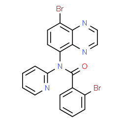 ChemSpider 2D Image | 2-Bromo-N-(8-bromo-5-quinoxalinyl)-N-(2-pyridinyl)benzamide | C20H12Br2N4O