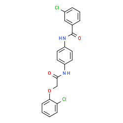 ChemSpider 2D Image | 3-Chloro-N-(4-{[(2-chlorophenoxy)acetyl]amino}phenyl)benzamide | C21H16Cl2N2O3