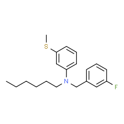ChemSpider 2D Image | N-(3-Fluorobenzyl)-N-hexyl-3-(methylsulfanyl)aniline | C20H26FNS