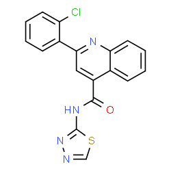 ChemSpider 2D Image | 2-(2-Chlorophenyl)-N-(1,3,4-thiadiazol-2-yl)-4-quinolinecarboxamide | C18H11ClN4OS