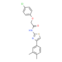 ChemSpider 2D Image | 2-(4-Chlorophenoxy)-N-[4-(3,4-dimethylphenyl)-1,3-thiazol-2-yl]acetamide | C19H17ClN2O2S