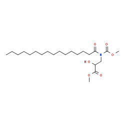 ChemSpider 2D Image | Methyl 2-hydroxy-3-[(methoxycarbonyl)(palmitoyl)amino]propanoate | C22H41NO6