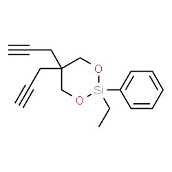 ChemSpider 2D Image | 2-Ethyl-2-phenyl-5,5-di(2-propyn-1-yl)-1,3,2-dioxasilinane | C17H20O2Si