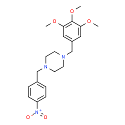 ChemSpider 2D Image | 1-(4-Nitrobenzyl)-4-(3,4,5-trimethoxybenzyl)piperazine | C21H27N3O5