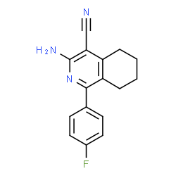 ChemSpider 2D Image | 3-Amino-1-(4-fluorophenyl)-5,6,7,8-tetrahydro-4-isoquinolinecarbonitrile | C16H14FN3