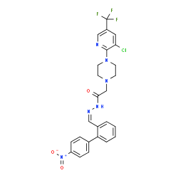 ChemSpider 2D Image | 2-{4-[3-Chloro-5-(trifluoromethyl)-2-pyridinyl]-1-piperazinyl}-N'-[(Z)-(4'-nitro-2-biphenylyl)methylene]acetohydrazide | C25H22ClF3N6O3